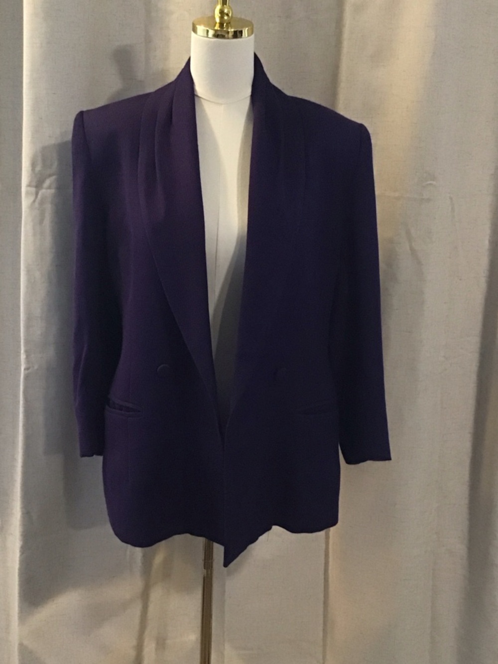 Women's Deep Purple Open-Front Blazer Jacket